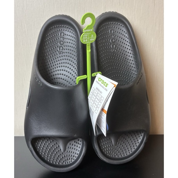 CROCS Shoes - Crocs Sandals Mens 7 Recovery Slides Black Womens 9 Lightweight Shower Beach